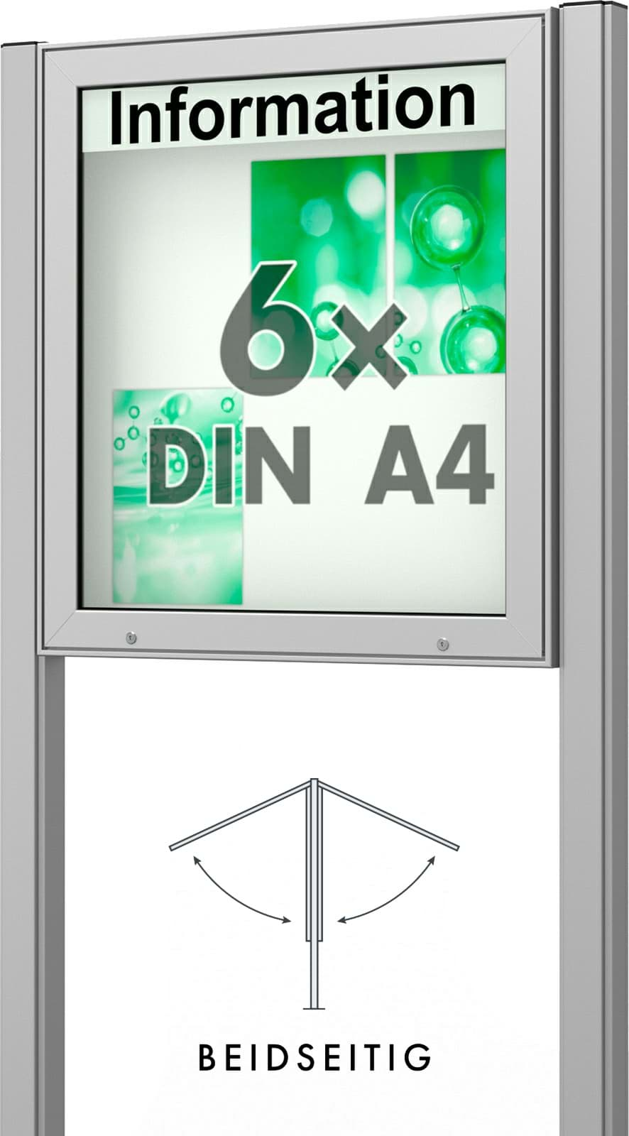 Bild von Doppel-Schaukasten Plenum 760x830x123 mm BxHxT, mit Ständer