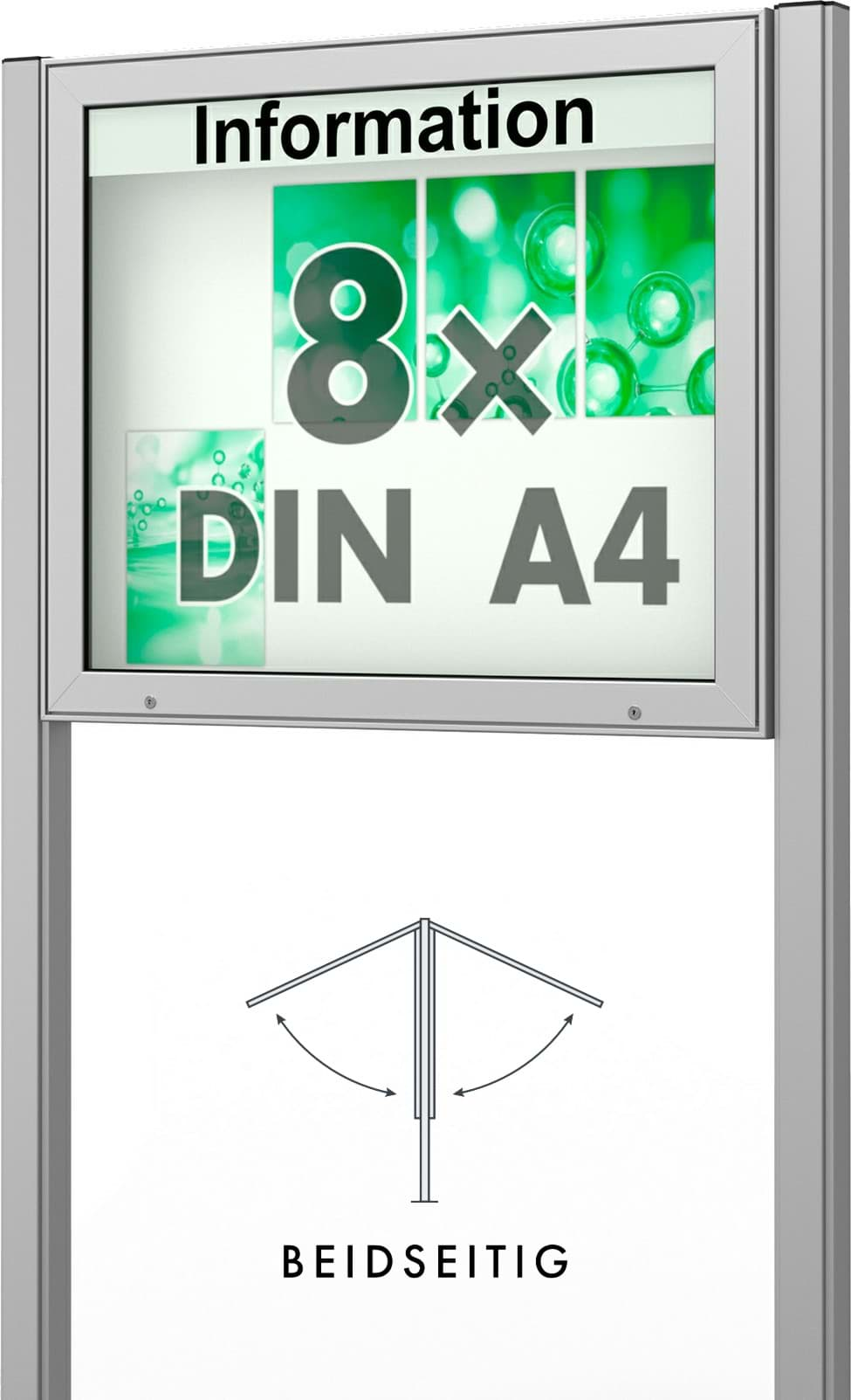 Bild von Doppel-Schaukasten Plenum 980x830x123 mm BxHxT, mit Ständer