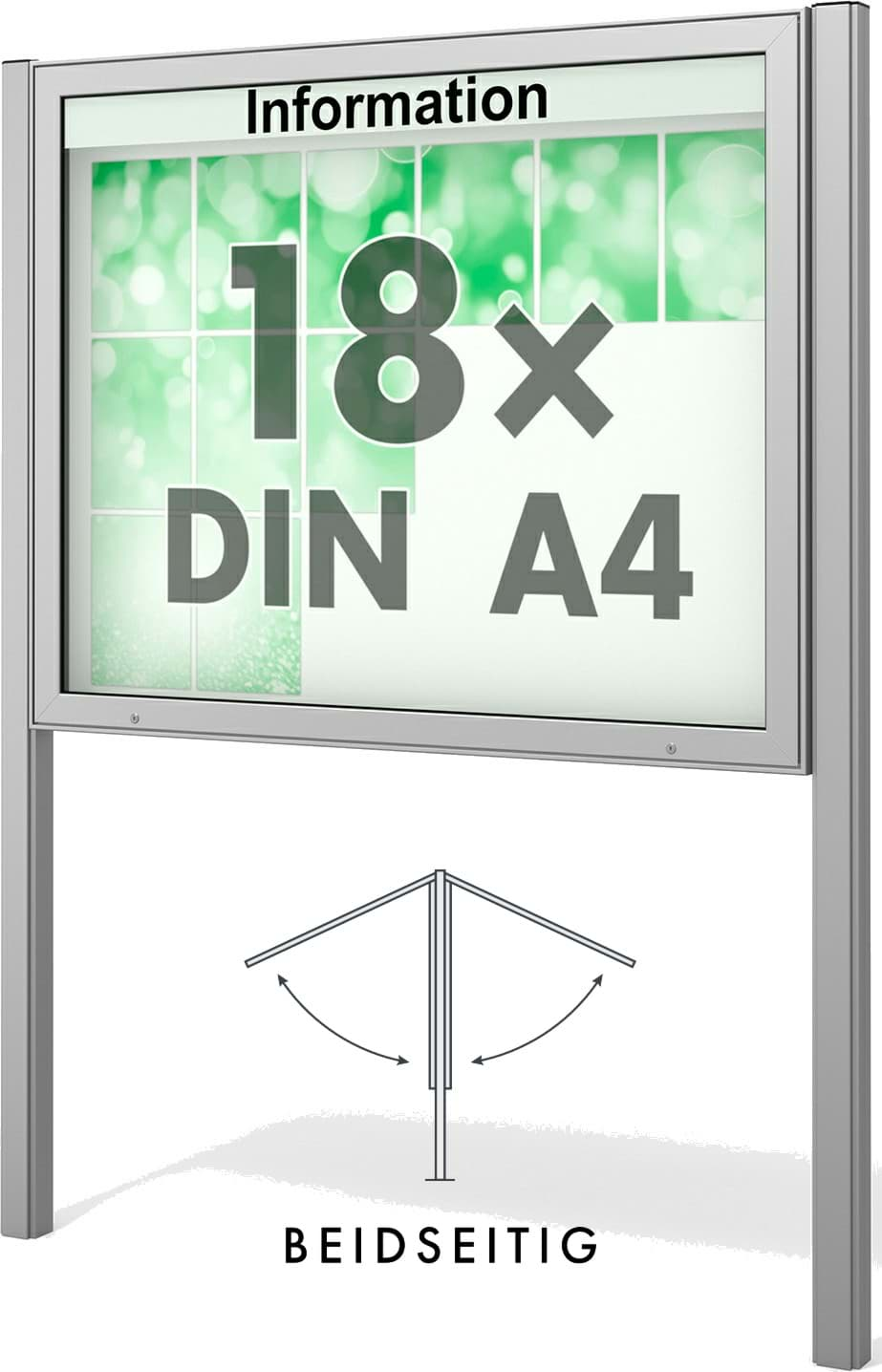 Bild von Doppel-Schaukasten Plenum 1390x1130x123 mm BxHxT, mit Ständer