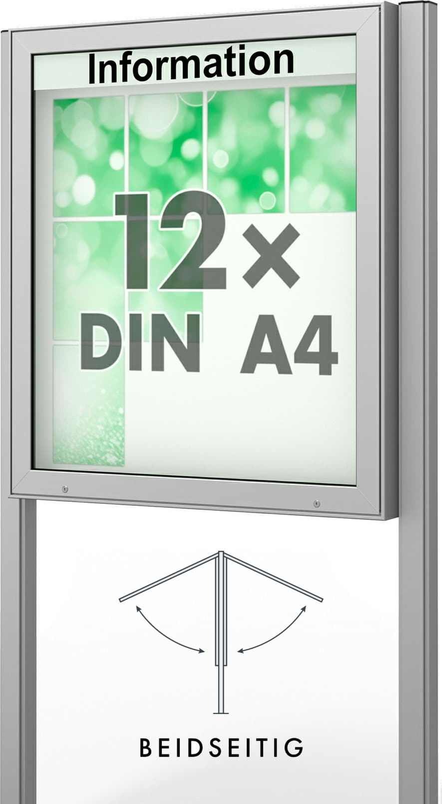 Bild von Doppel-Schaukasten Plenum 980x1130x210 mm BxHxT, mit Ständer