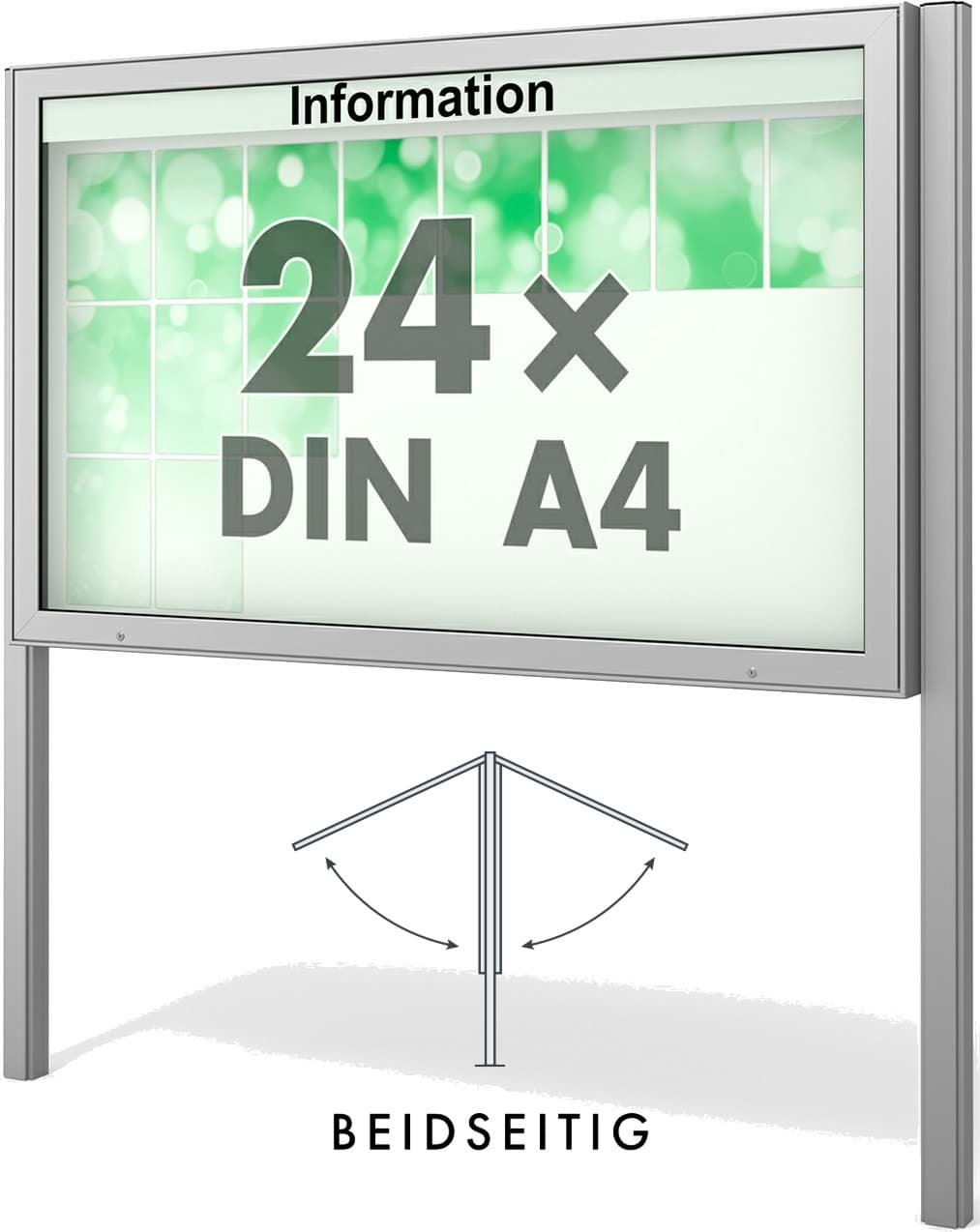 Bild von Doppel-Schaukasten Plenum 1810x1130x210 mm BxHxT, mit Ständer