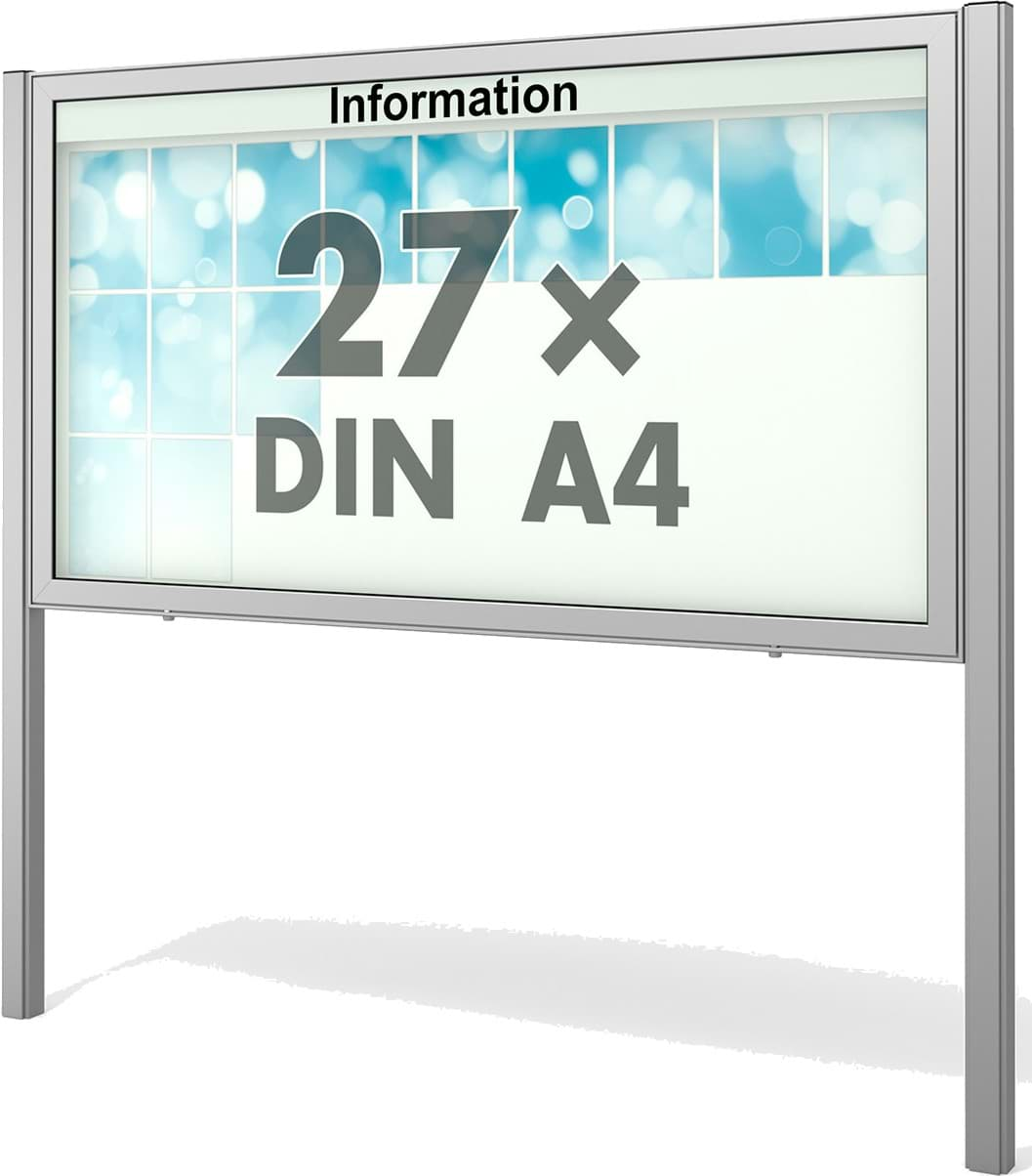 Bild von Schaukasten Planus 2020x1130x65 mm BxHxT, mit Ständer