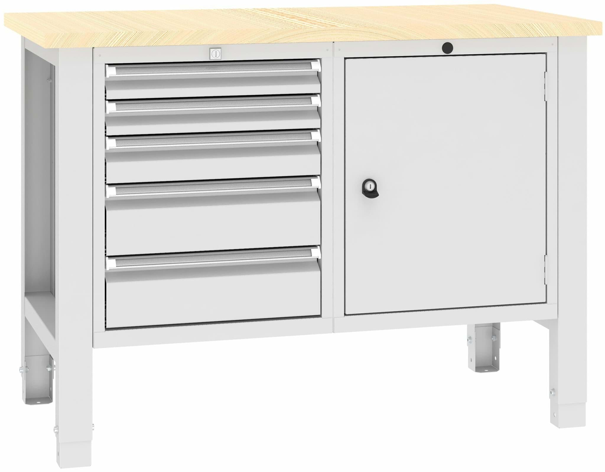 Bild von Werkbank SWT 12/3, var. Höhe, 1245x620x850-900 mm LxTxH