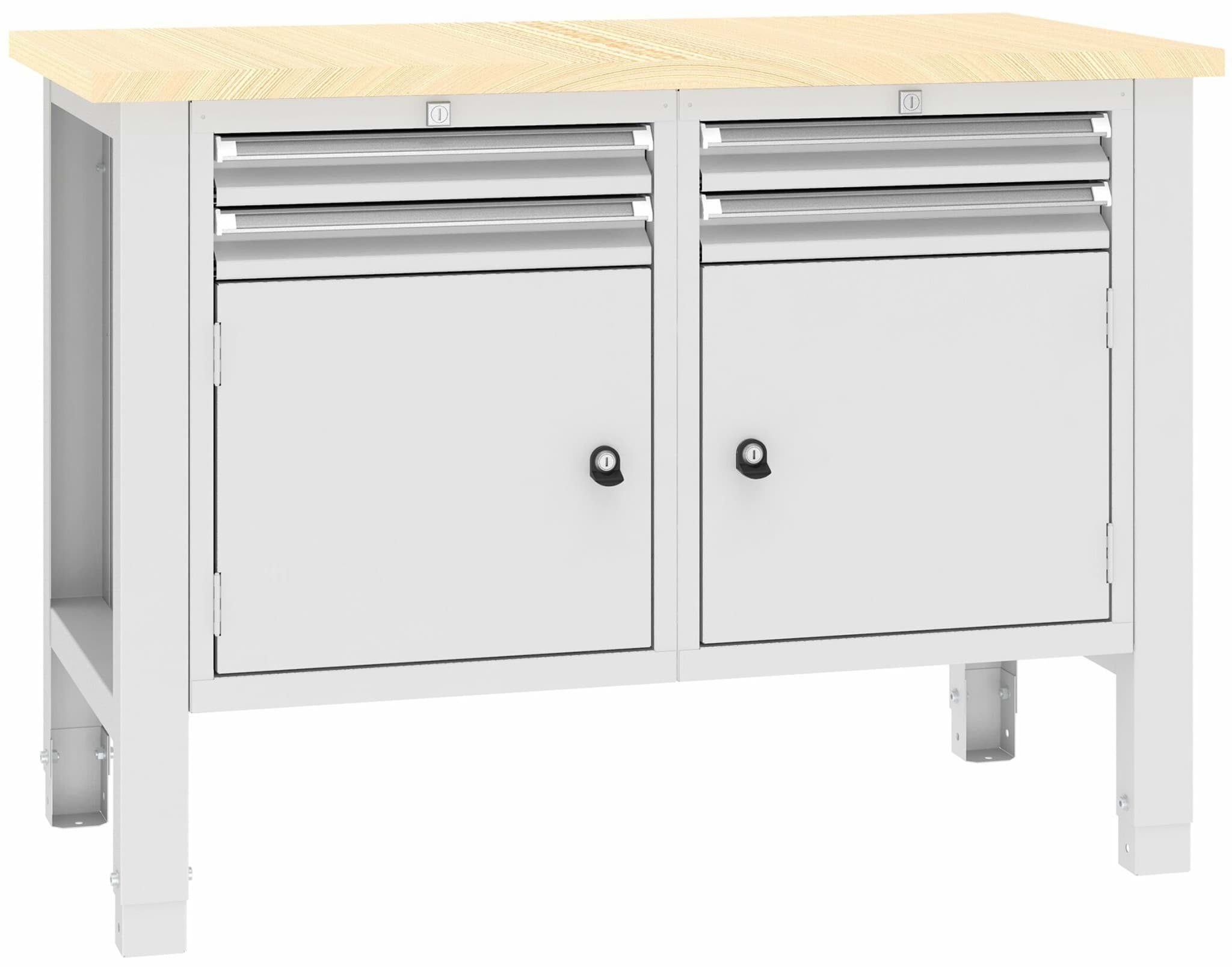 Bild von Werkbank SWT 12/7, var. Höhe, 1245x620x850-900 mm LxTxH